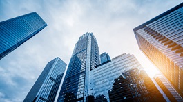 Low-angle-view-of-skyscrapers-in-city-of-China