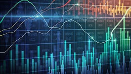 Creative forex chart background with candlestick. Trade and broker concept. 3D Rendering